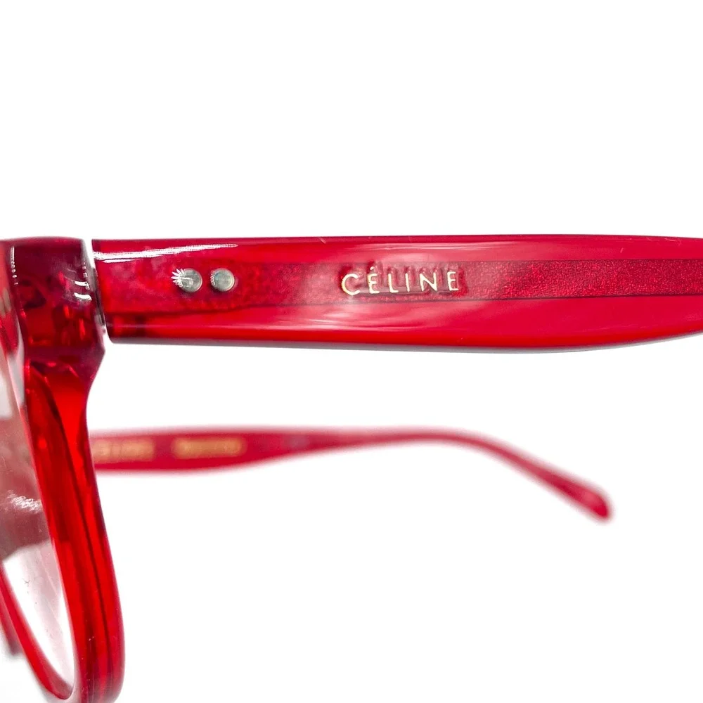 Celine‎ Red Acetate Eyeglasses Frames CL50007i Full Rim Transparent Italy